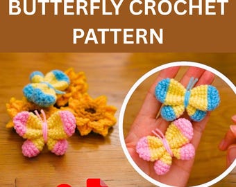 PDF-patroon gehaakt vlinderpatroon | Pastelkleurige patchwork-amigurumi