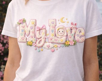 Valentijn, mijn liefste, PNG | Borduurontwerp met imitatiegaren - digitale download