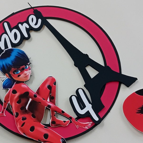 Personalized Miraculous cake topper