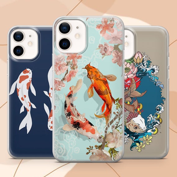 Koi Fish Japanese Art Phone Case Fit for iPhone 15 Pro, 14 13, 12, 11, XR, 8,  7, Samsung S23, S22, A24, A54, FE, Pixel 8,7, 6 Pro, A 