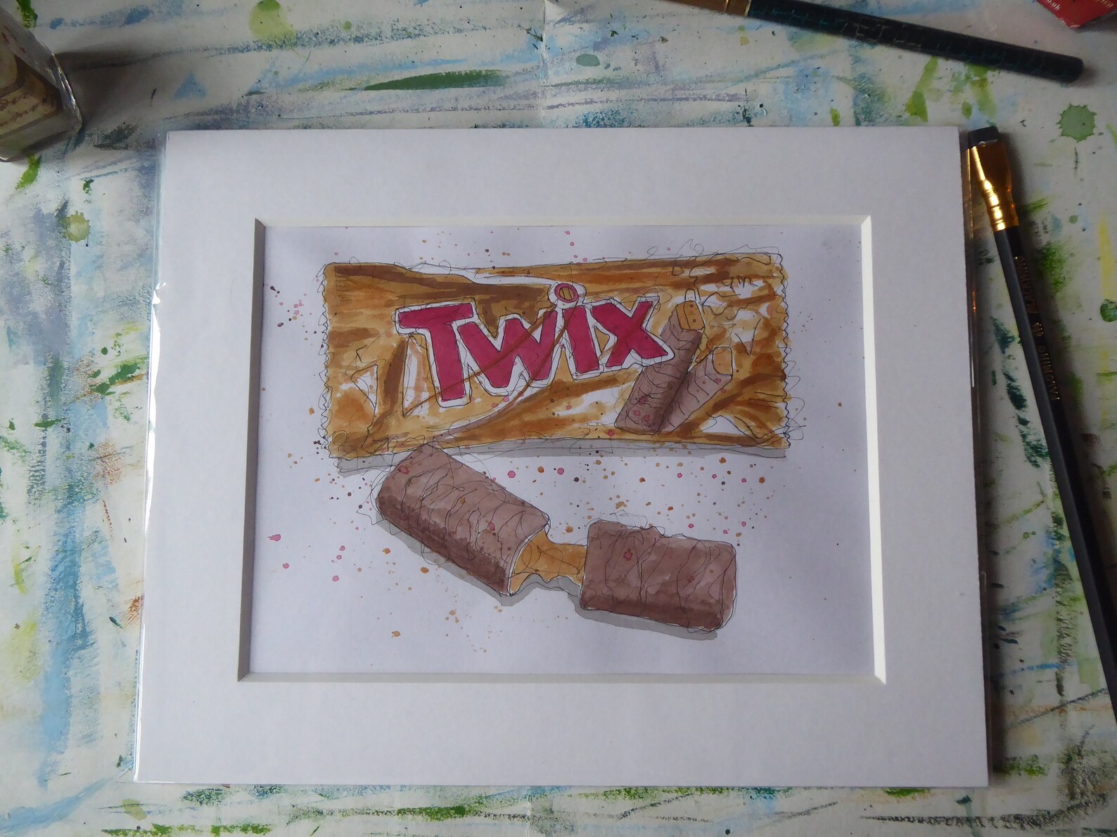 Twix chocolate bar drawing Etsy