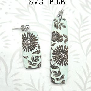 Blume Blumen Frühling Schlanke Ohrring SVG Laser-Datei Design - Glowforge bereit - SVG NUR