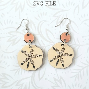 Sand Dollar Ocean Sea Dangle Earring SVG - Glowforge Ready - SVG ONLY - Octopus - Jellyfish - Shell