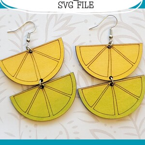 Citrons et limes Fruit Slice boucle d'oreille SVG - Glowforge Ready - SVG seulement