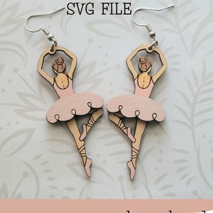 Ballerina Art Dancing Dangle Earring SVG - Glowforge Ready - SVG ONLY - Symphony - Piano - Violin - Dance