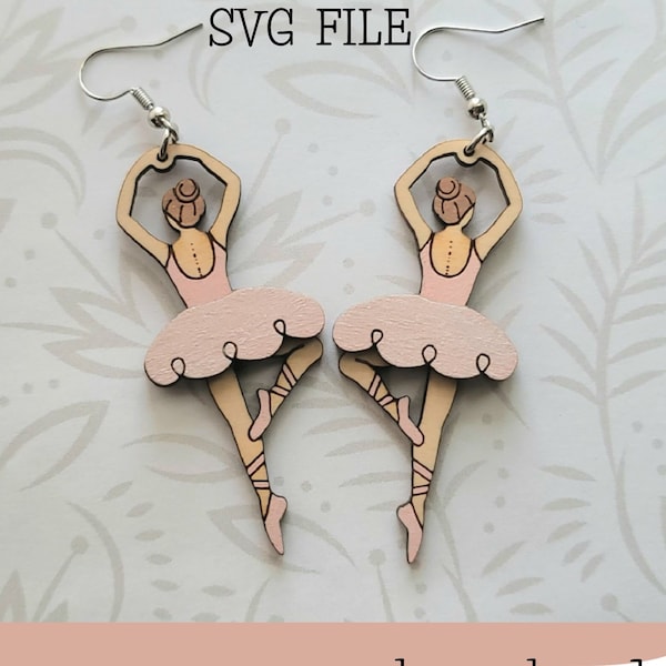 Ballerina Art Dancing Dangle Earring SVG - Glowforge Ready - SVG ONLY - Symphony - Piano - Violin - Dance