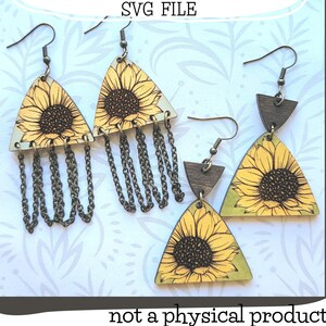 Sunflower Triangle Earring Dangle SVG - Glowforge Ready - SVG ONLY
