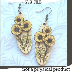Girasole a strati ciondola l'orecchino SVG - Glowforge Ready - SVG SOLO