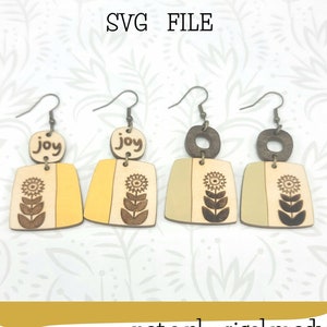 Nordic Joy Flower Dangle Earring SVG archivo láser - Glowforge Ready - SVG SOLAMENTE