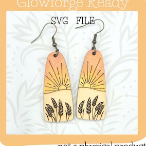 Sol y trigo grano campo colgante pendiente archivo SVG - Glowforge Ready - SVG SOLAMENTE - granja - animales - primavera - cosecha - sol