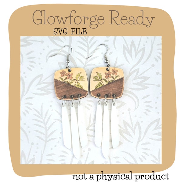 Vintage Blume Boho Ohrring SVG - Glowforge Ready - SVG ONLY