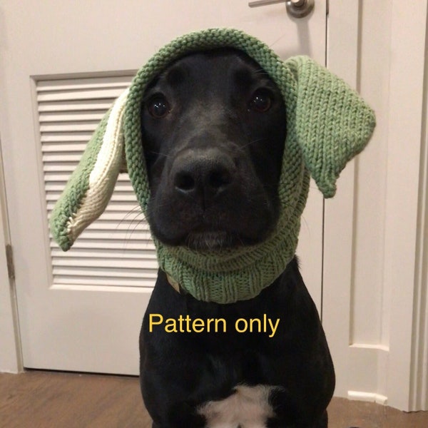 PATTERN ONLY! Knit Baby Yoda Dog Hat Pattern