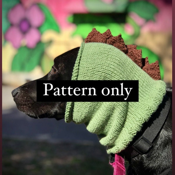 PATTERN ONLY! Knit Dinosaur Dog Hat Pattern