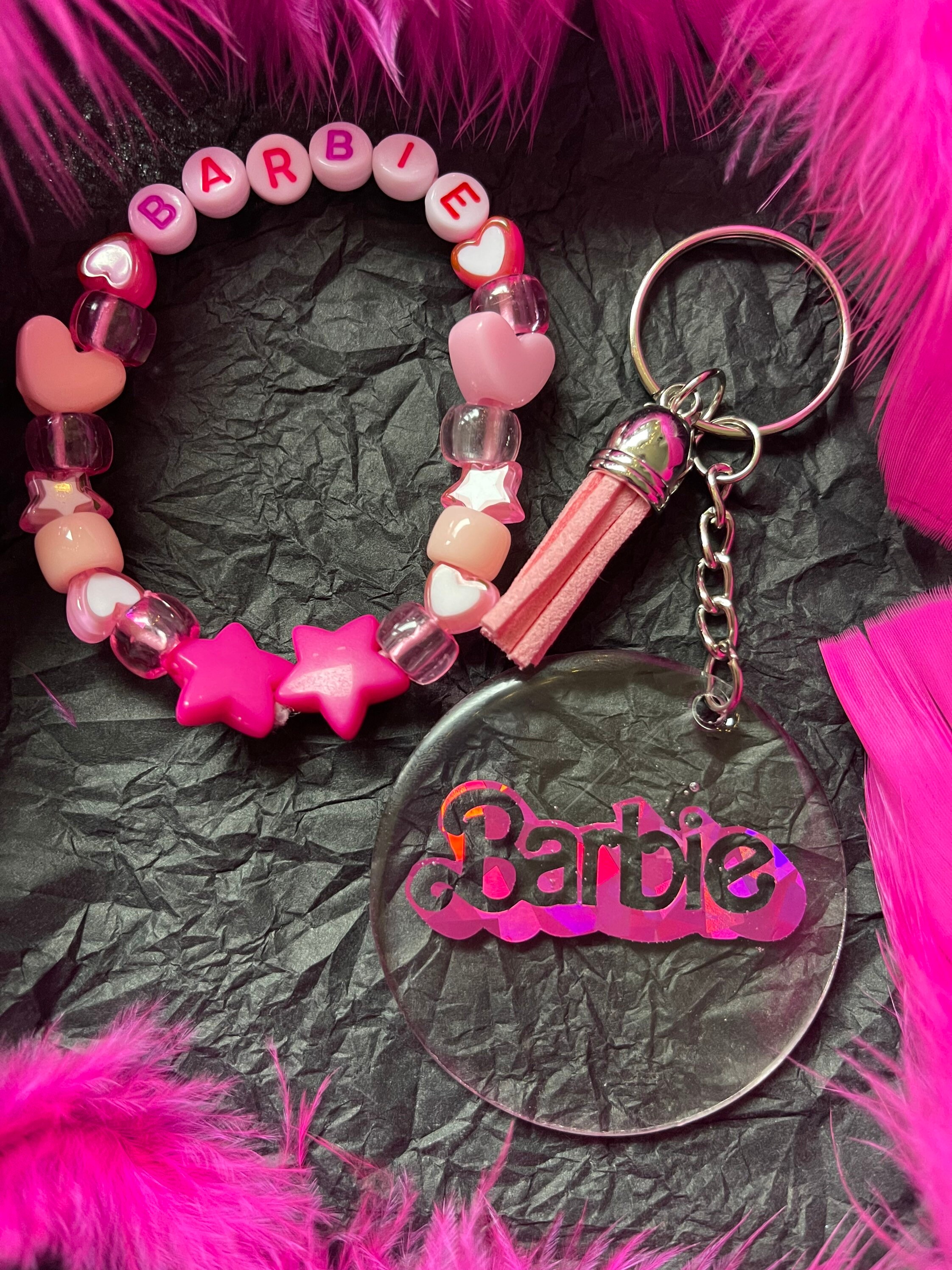 Rétro kitsch Barbie inspiré bracelet et porte-clés ensemble. | Etsy