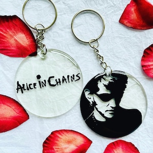 Alice in Chains und Layne Staley inspiriertes handgemachtes grafisches Schlüsselringset.