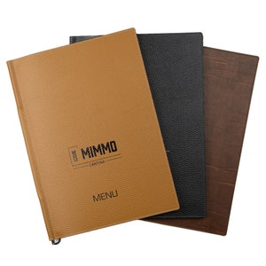 Gerecycled lederen menuomslag (A4, US Letter Sheets), aangepaste menuhouder met logo, lederen menuomslag, hotelmap met merknaam, restaurantmenu's