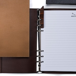 A5 Recycled Leather Notebook: 6-Ring Binder, Personalization Options