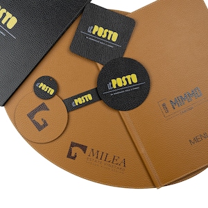 Cubierta de menú de cuero reciclado (A4, hojas de carta de EE. UU.), Portamenús personalizado con logotipo, Cubierta de menú de cuero, Carpeta de hotel de marca, Menús de restaurante