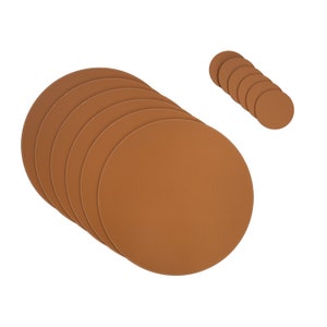 Recycled Leather Round Placemats (15&quot;) - Handcrafted Table Mats