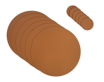 Recycled Leather Round Placemats (15") - Handcrafted Table Mats