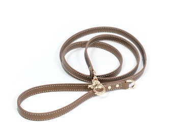Lederleine für kleine Hunde/Katzen. Chihuahua, Yorkshire Terrier, etc. Hochwertiges, handgefertigtes Luxusprodukt. Farbe Bronze