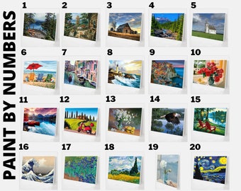Paint By Number Kit for Adults - Choose Your Kit - DIY Acrylic Painting By Numbers - Easy Paint By Numbers Kit