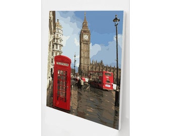 Paint By Number Kit for Adults - London Big Ben - DIY Acrylic Painting By Numbers - Easy Paint By Numbers Kit