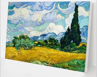 Paint By Number Kit for Adults - Wheat Field with Cypresses by Van Gogh - Painting By Numbers - Easy Paint By Numbers Kit