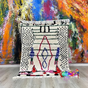 Moroccan Rug, Azilal Rug, Handwoven, Handmade Custom Moroccan Carpet, Genuine Wool Rug, Handmade Rug, Marokkaans Tapijt, Free Shipping