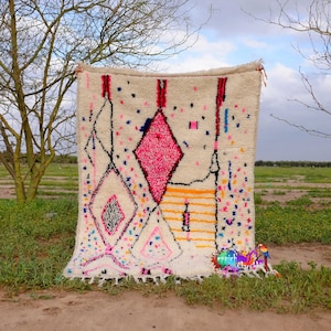Moroccan Rug | Tapi Maroc | Teppich Wolle | Woolen Carpet | Azilal Rug | Teppich Rug | Beni Ouarain Style | Fine Berber Rug | Wolle Rug
