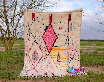Moroccan Rug, Tapi Maroc, Teppich Wolle, Woolen Carpet, Azilal Rug, Teppich Rug, Beni Ouarain Style, Fine Berber Rug, Wolle Rug