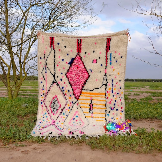 Moroccan Rug | Tapi Maroc | Teppich Wolle | Woolen Carpet | Azilal Rug | Teppich Rug | Beni Ouarain Style | Fine Berber Rug | Wolle Rug