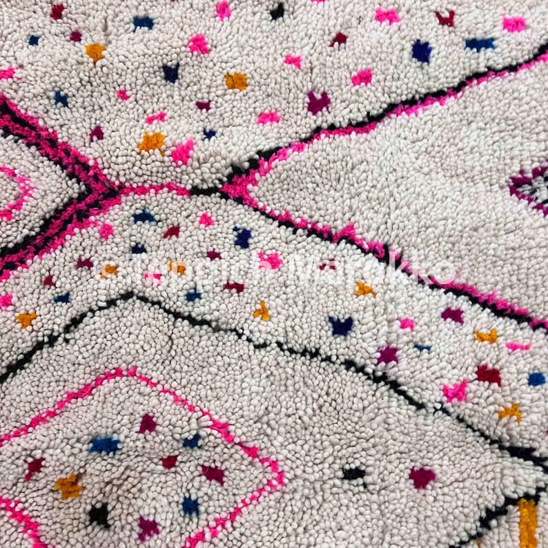 Moroccan Rug | Tapi Maroc | Teppich Wolle | Woolen Carpet | Azilal Rug | Teppich Rug | Beni Ouarain Style | Fine Berber Rug | Wolle Rug afbeelding 6