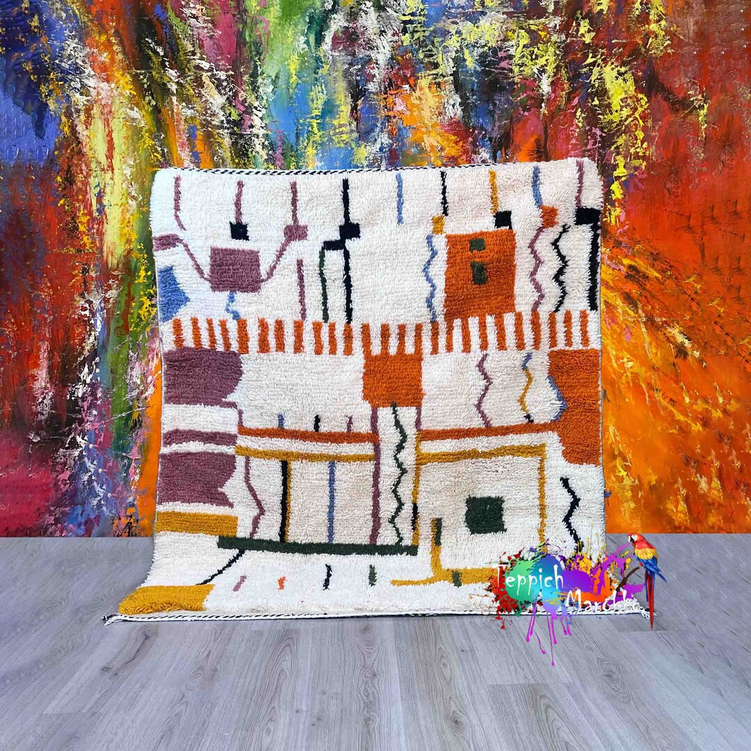 Beautiful Berber Moroccan Custom Rug - Moroccan Woolen Carpet - New ...