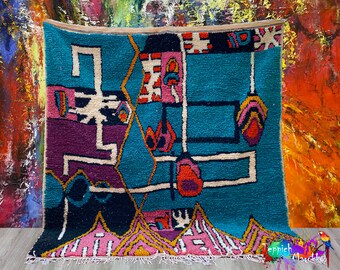 Berber Moroccan Costum rug - Beni ouarain style - Moroccan Woolen carpet - New Beni ouarain rug - fine berber rug - Teppich