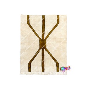 Contemporary Moroccan Rug | Plush Rug | Custom Size Rug | Berber Carpet | Genuine Wool Rug | Geometric Area Rug | Handmade Rug | Beni