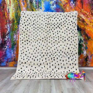 Black Dot Rug | Moroccan Dots Rug | Azilal Rug | Moroccan Rug | Colorful Dots Rug For Livingroom | Berber Dots Rug | Teppich Marokko | Beni