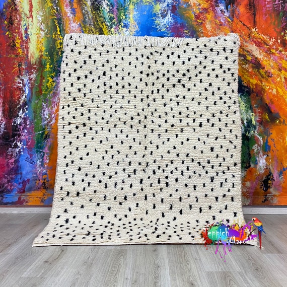Black Dot Rug | Moroccan Dots Rug | Azilal Rug | Moroccan Rug | Colorful Dots Rug For Livingroom | Berber Dots Rug | Teppich Marokko | Beni