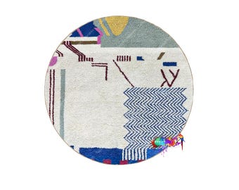 Round Rug | Teppich Round | Round Moroccan Rug | Tapi Maroc | Wolle | Berber Rug | Handmade Rug | Circle Rug | Custom Round Rug | Wool Rug