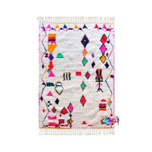 Beautiful Berber Moroccan Rug | Custom Moroccan Woolen Carpet | New Azilal Rug | Beni Ouarain Style | New Beni Ouarain Rug | Fine Berber Rug