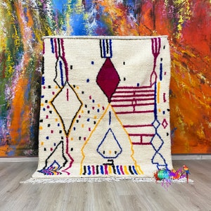 Moroccan Rug, Azilal Rug, Handwoven, Handmade Custom Moroccan Carpet, Genuine Wool Rug, Handmade Rug, Marokkaans Tapijt, Free Shipping