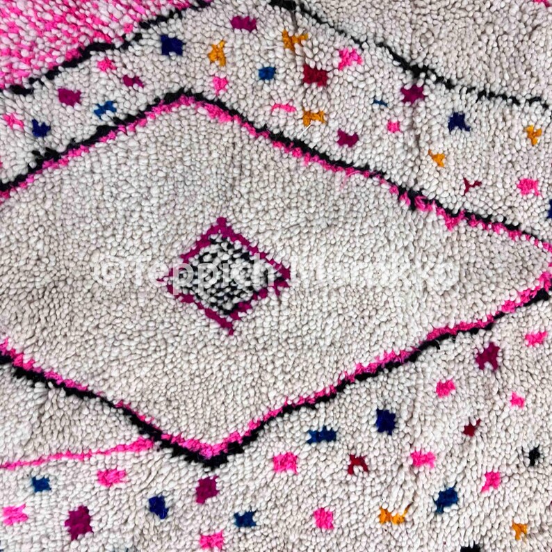 Moroccan Rug | Tapi Maroc | Teppich Wolle | Woolen Carpet | Azilal Rug | Teppich Rug | Beni Ouarain Style | Fine Berber Rug | Wolle Rug afbeelding 5