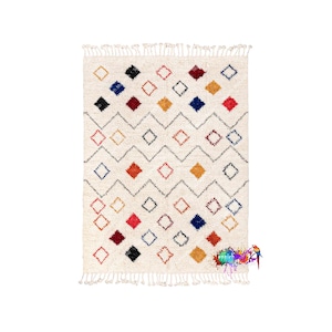 Moroccan Rug | Tapis Berbere | Gift | Teppich Wolle | One Of A Kind | Berber Carpet | Genuine Wool Rug | Handmade Rug | Area Rug | Beni Rug