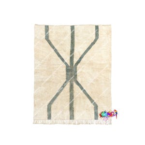 Contemporary Moroccan Rug | Plush Rug | Custom Size Rug | Berber Carpet | Genuine Wool Rug | Geometric Area Rug | Handmade Rug | Beni