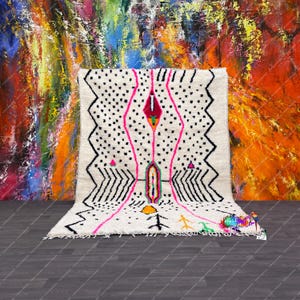 Ready Moroccan Rug | 6.6x9.8 ft / 200x300 cm | Bohemian Rug | Azilal Rug | Morocco Wool Berber Rug | Beni Ouarain Rug | Tapi Maroc
