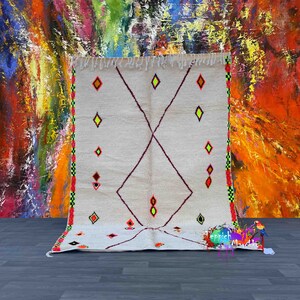 Moroccan Rug | Beni Ourain Carpet | Unique Rug | Teppich Rug | Colorful Decor | Living Room Rug | Handwoven Rug | Handmade | Teppich Marokko