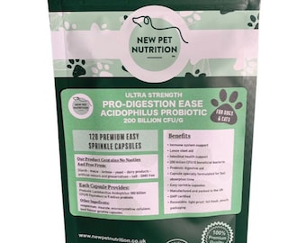 120 Probiotic Powder 200 Billion CFU/G Digestion Cats & Dogs New Pets Older Pets