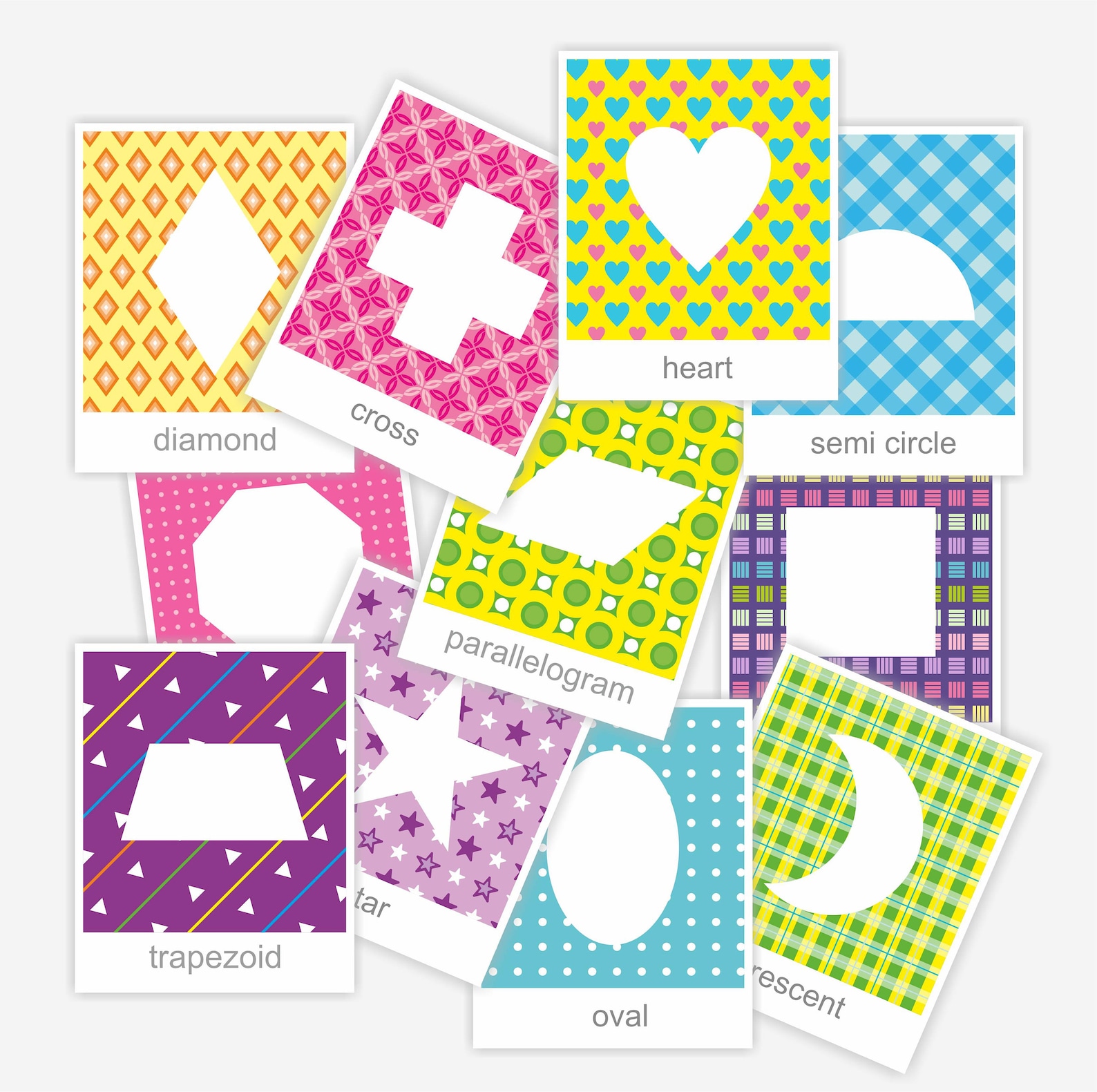 Shapes Montessori Flashcards Pattern Match Activity Toddler | Etsy