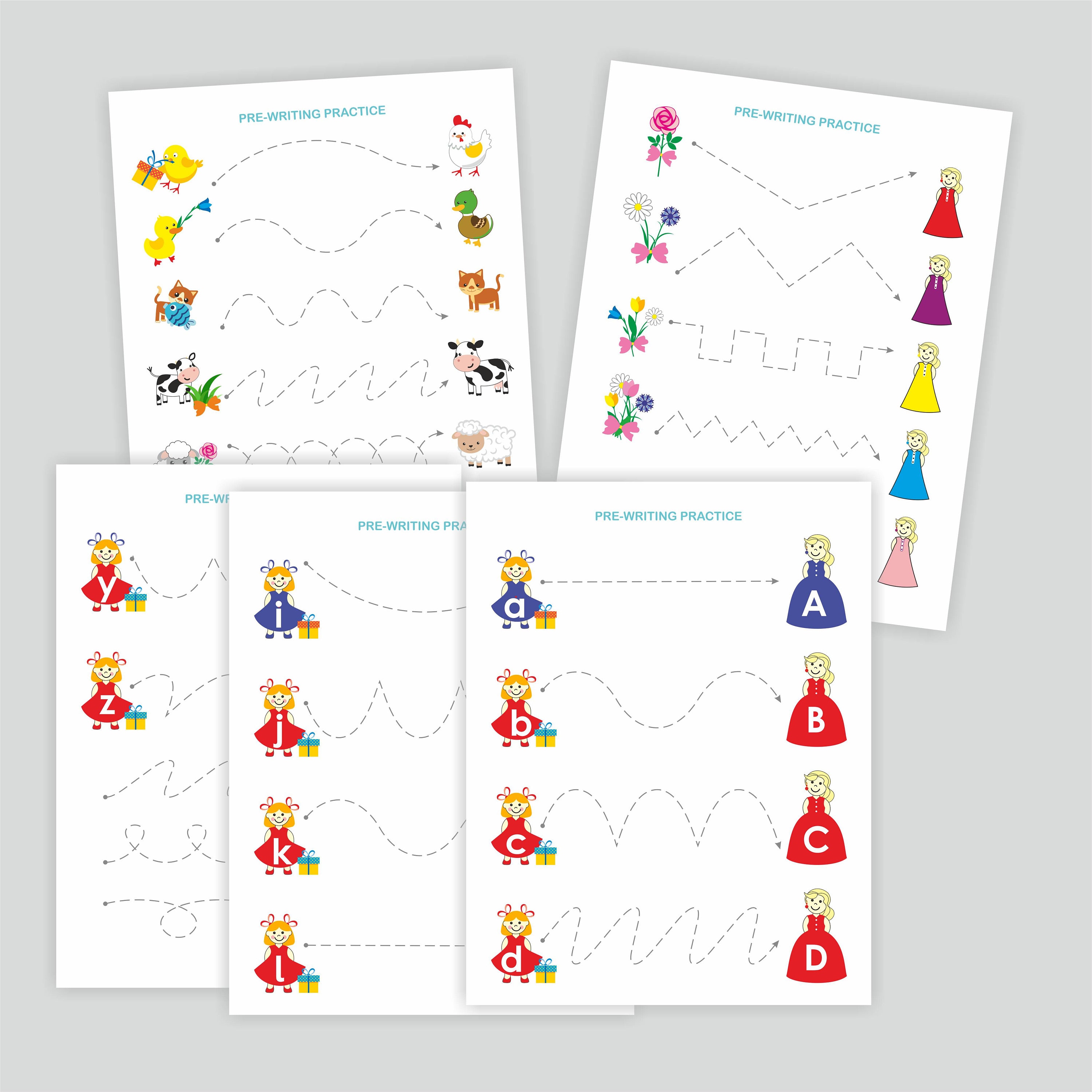 tracing practice pre writing practice pages for preschooler etsy