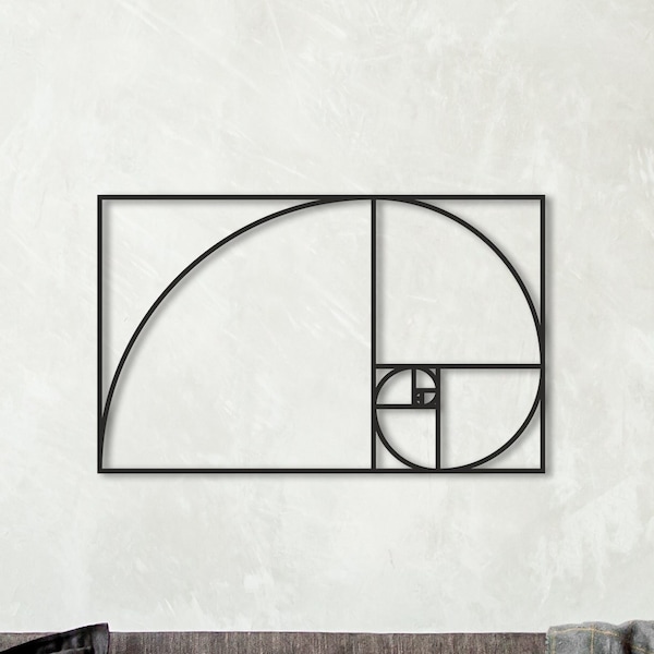 Fibonacci spiral, math classroom decor, geometric wood wall art, wall decor over the bed, fibonacci wall art, math teacher gift